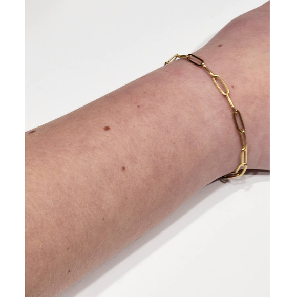 Gold‎ Paperclip 16 inch Necklace and Bracelet Set - Picture 7 of 9